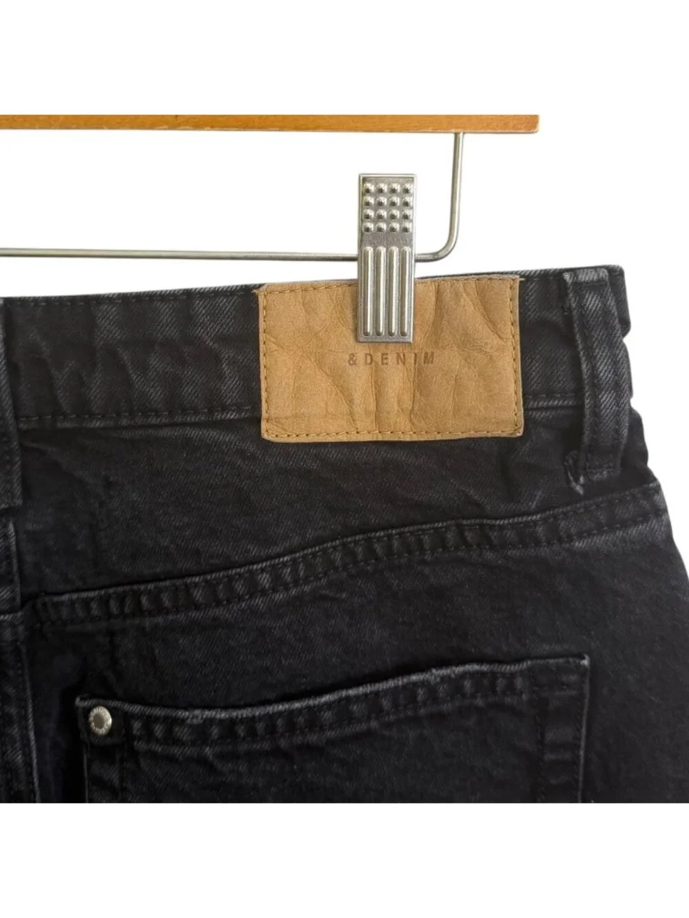 H&M High Rise Loose Baggy Bermuda Jorts Jean Shorts 90s Black Womens 6